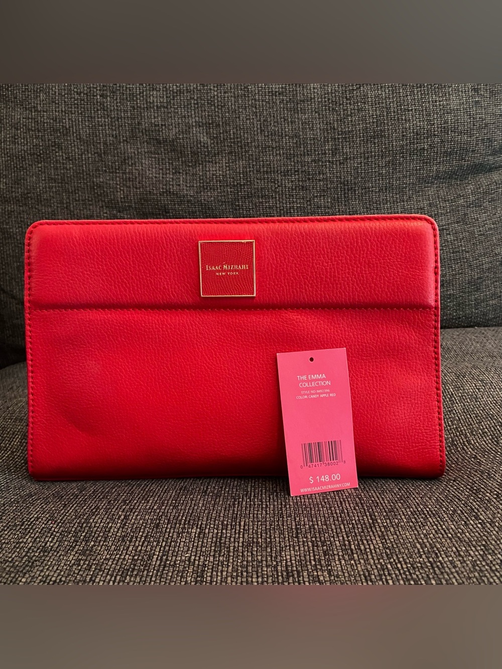Isaac Mizrahi New York Red Leather Clutch/Crossbody Bag